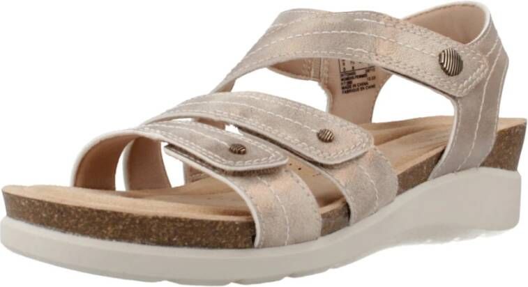 Clarks Stijlvolle Platte Sandalen Beige Dames