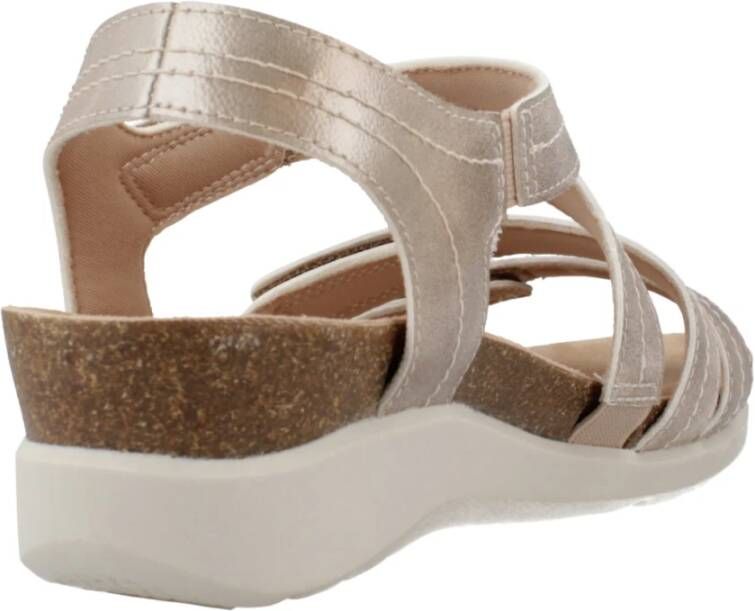 Clarks Stijlvolle Platte Sandalen Beige Dames