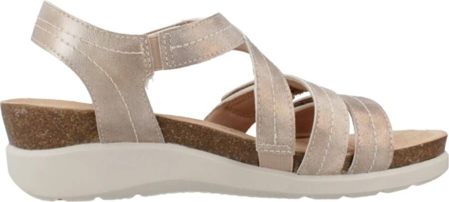 Clarks Flat Sandals Beige Dames