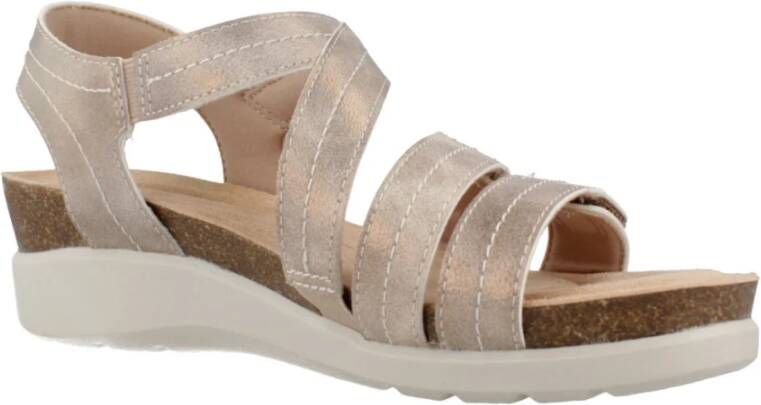 Clarks Flat Sandals Beige Dames