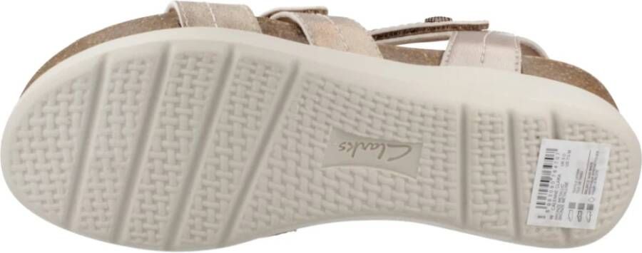 Clarks Flat Sandals Beige Dames