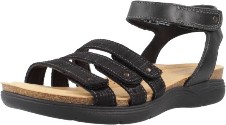 Clarks Flat Sandals Black Dames