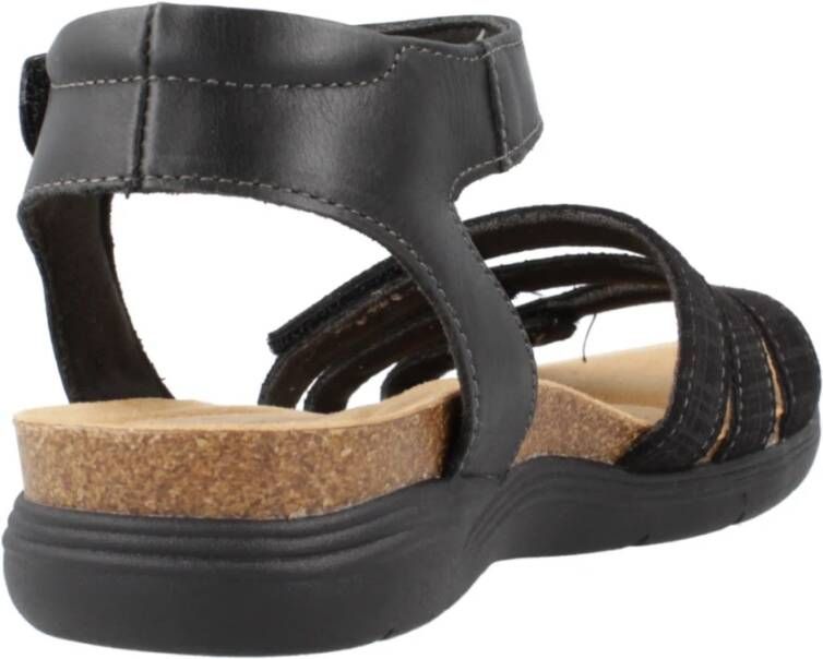 Clarks Stijlvolle Platte Sandalen voor Vrouwen Black Dames