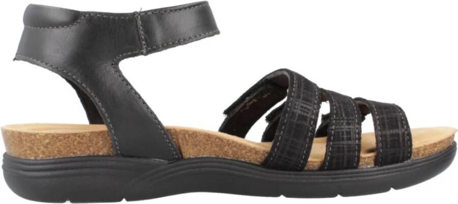 Clarks Flat Sandals Black Dames