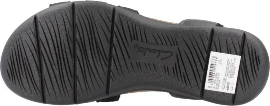 Clarks Stijlvolle Platte Sandalen voor Vrouwen Black Dames