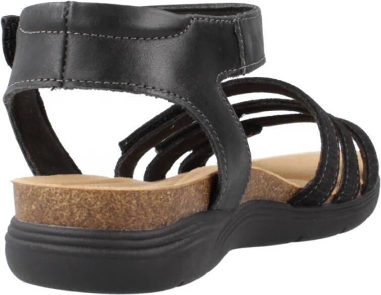 Clarks Comfortabele platte sandalen voor vrouwen Black Dames