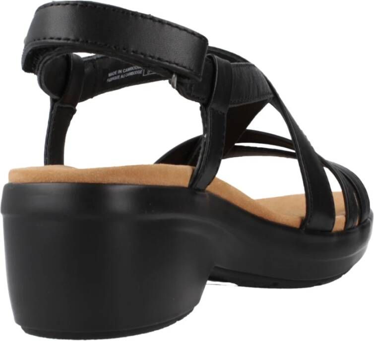 Clarks Stijlvolle Platte Sandalen voor Vrouwen Black Dames