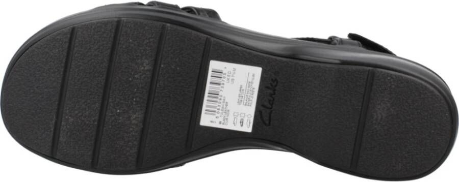 Clarks Stijlvolle Platte Sandalen voor Vrouwen Black Dames