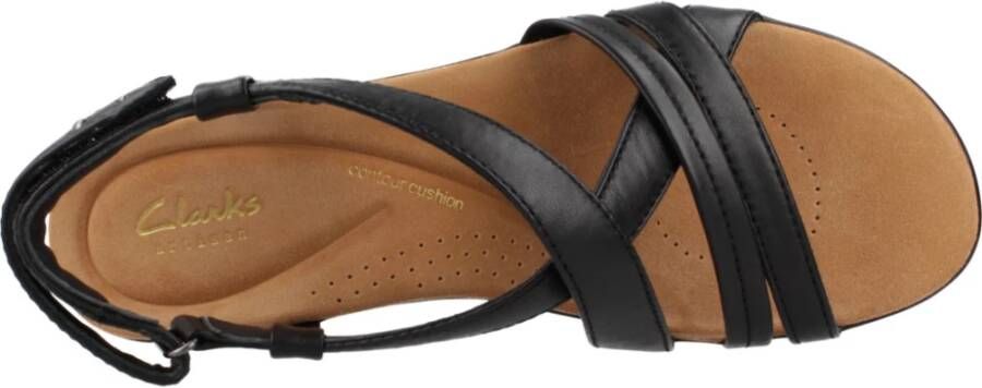 Clarks Stijlvolle Platte Sandalen voor Vrouwen Black Dames