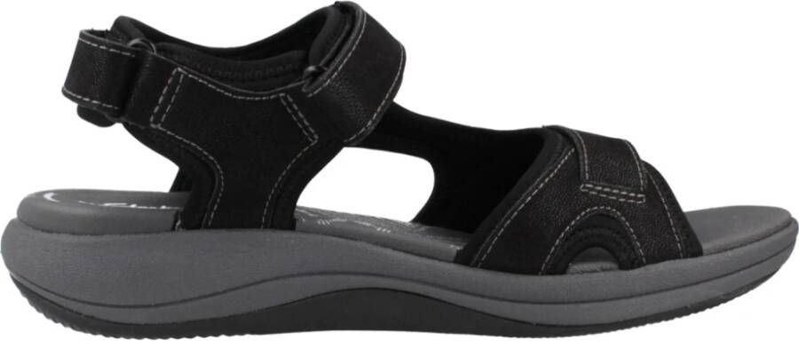 Clarks Flat Sandals Black Dames