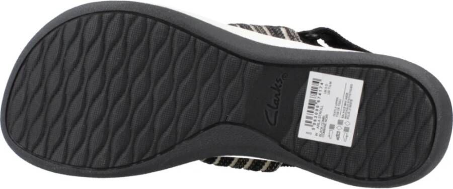 Clarks Flat Sandals Black Dames