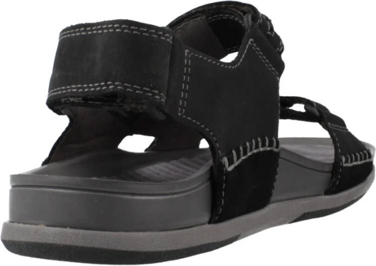 Clarks Nature 5 Trail Platte Sandalen Black Heren