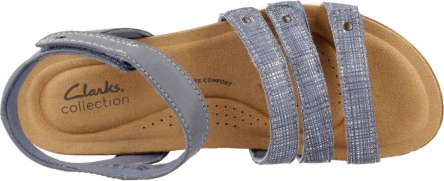 Clarks Flat Sandals Blue Dames