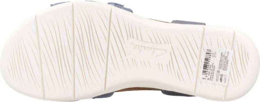 Clarks Stijlvolle Platte Sandalen voor Vrouwen Blue Dames
