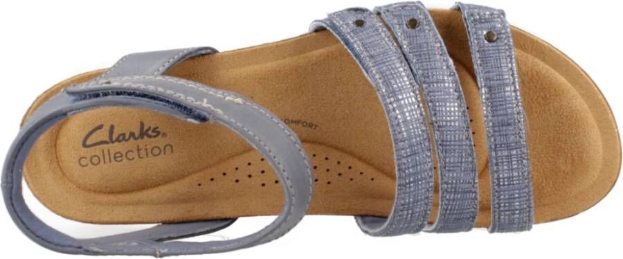 Clarks Flat Sandals Blue Dames