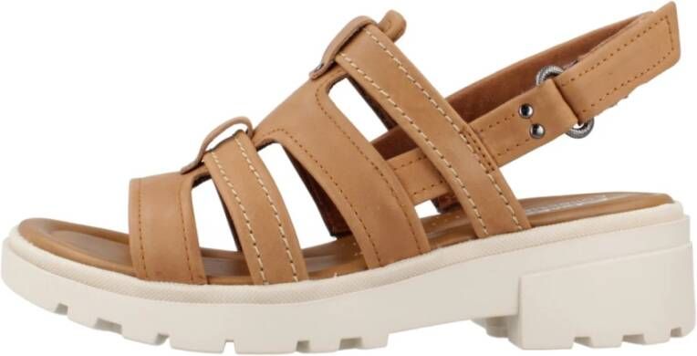 Clarks Flat Sandals Brown Dames