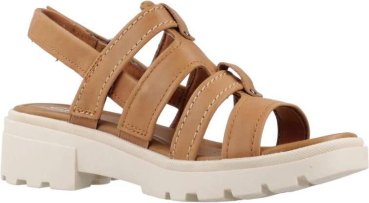 Clarks Flat Sandals Brown Dames