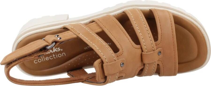 Clarks Stijlvolle Platte Sandalen Brown Dames