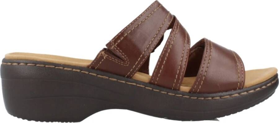 Clarks Flat Sandals Brown Dames