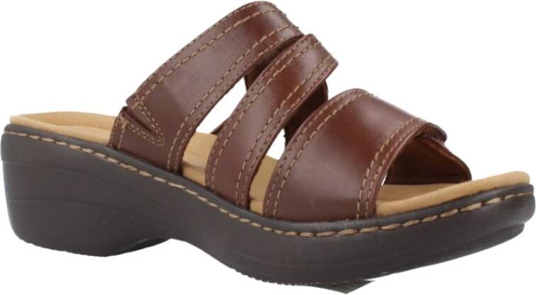 Clarks Flat Sandals Brown Dames