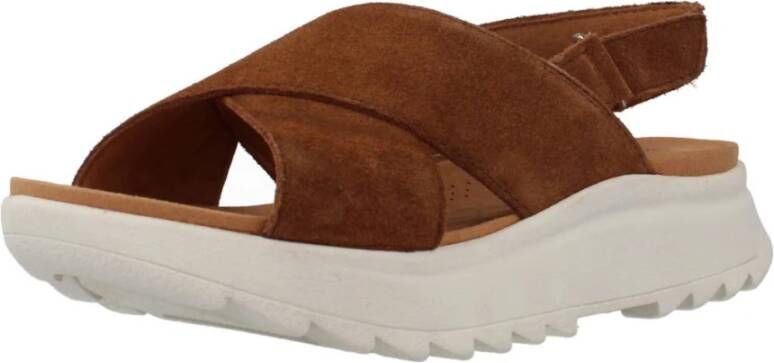 Clarks Flat Sandals Brown Dames