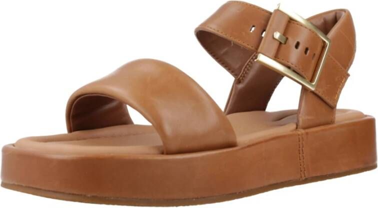 Clarks Flat Sandals Brown Dames