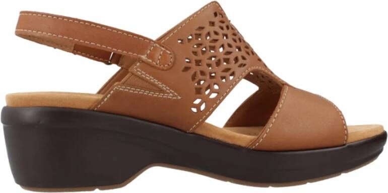 Clarks Flat Sandals Brown Dames