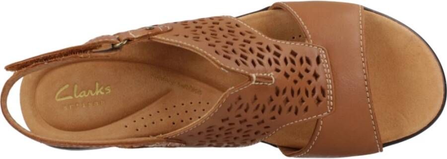 Clarks Stijlvolle Platte Sandalen voor Vrouwen Brown Dames