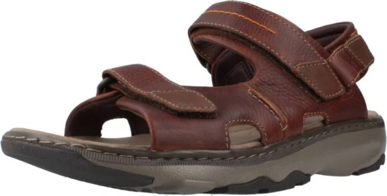 Clarks Flat Sandals Brown Heren