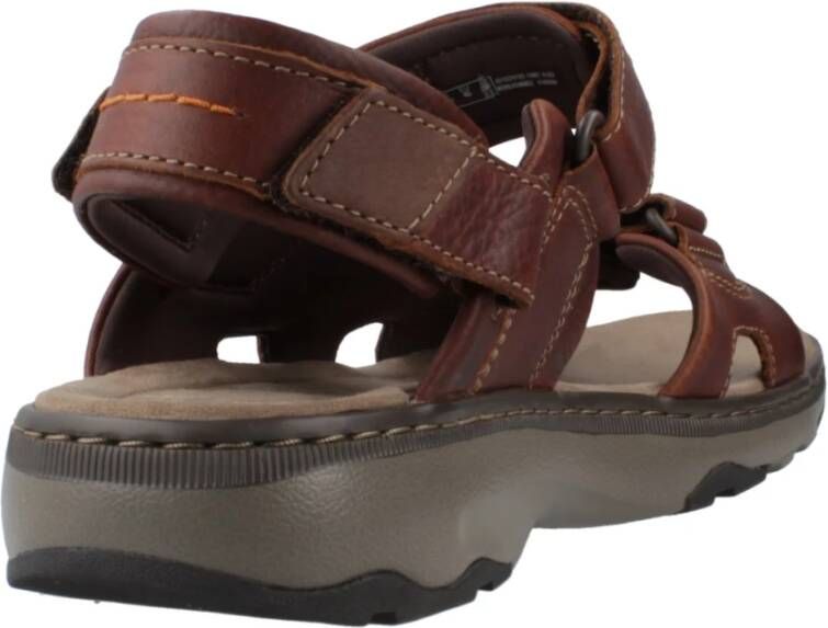 Clarks Stijlvolle platte sandalen voor mannen Brown Heren