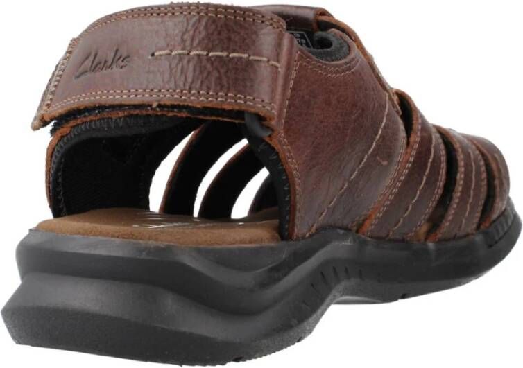 Clarks Flat Sandals Brown Heren