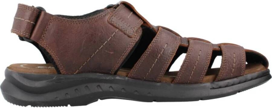 Clarks Flat Sandals Brown Heren