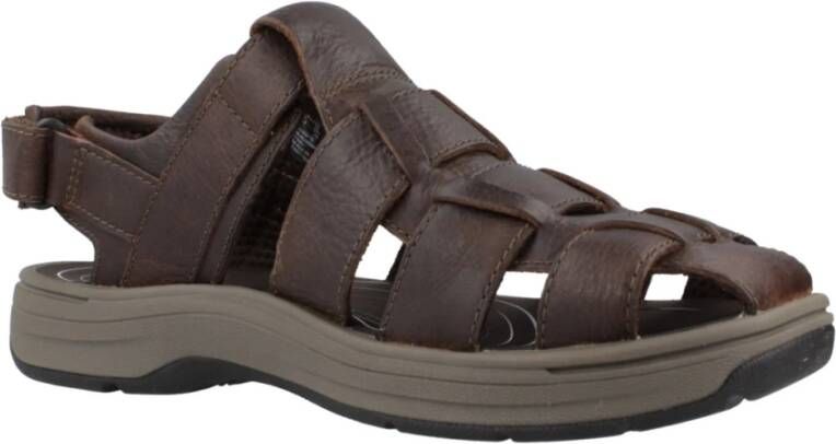 Clarks Flat Sandals Brown Heren