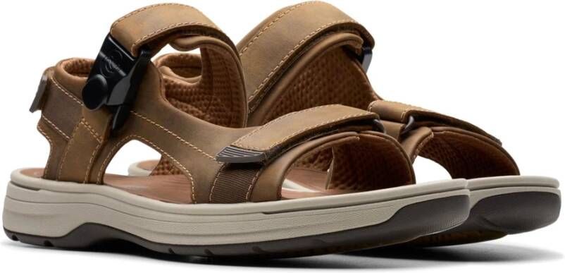 Clarks Flat Sandals Brown Heren