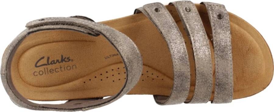 Clarks Flat Sandals Gray Dames