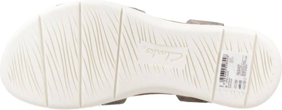 Clarks Comfortabele platte sandalen voor vrouwen Gray Dames