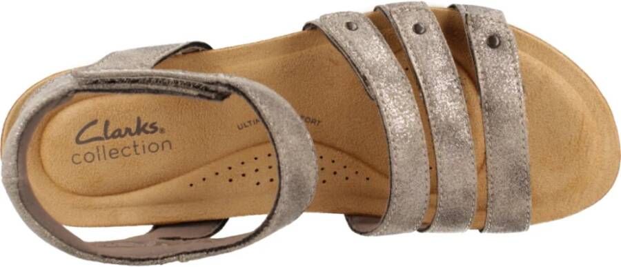 Clarks Flat Sandals Gray Dames