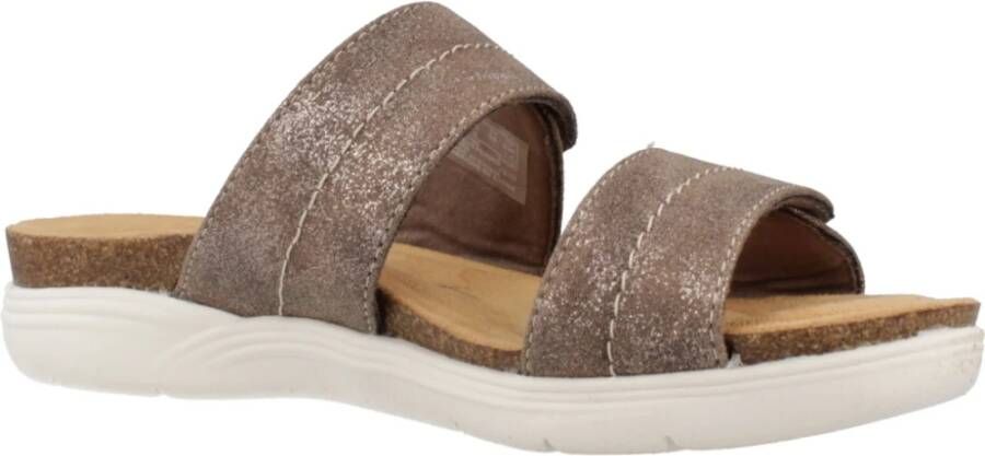 Clarks Flat Sandals Gray Dames