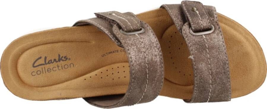 Clarks Flat Sandals Gray Dames