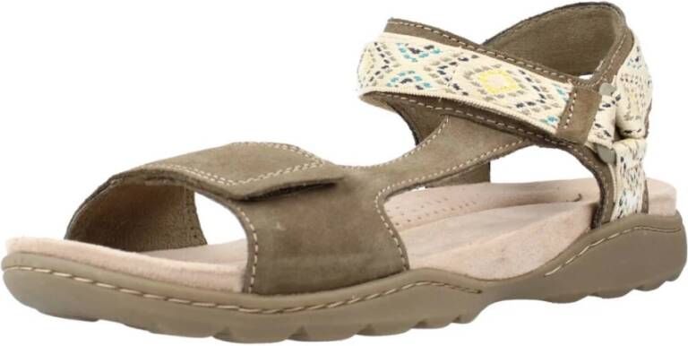 Clarks Stijlvolle Platte Sandalen voor Vrouwen Green Dames