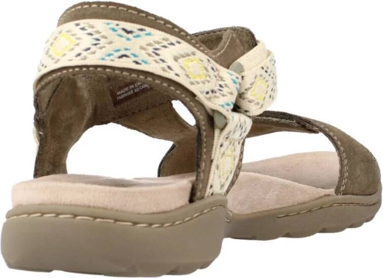 Clarks Stijlvolle Platte Sandalen voor Vrouwen Green Dames