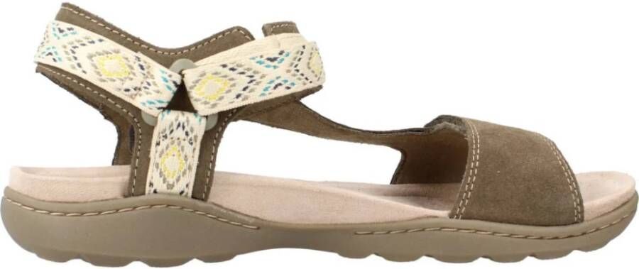 Clarks Flat Sandals Green Dames