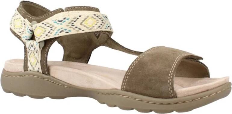 Clarks Stijlvolle Platte Sandalen voor Vrouwen Green Dames