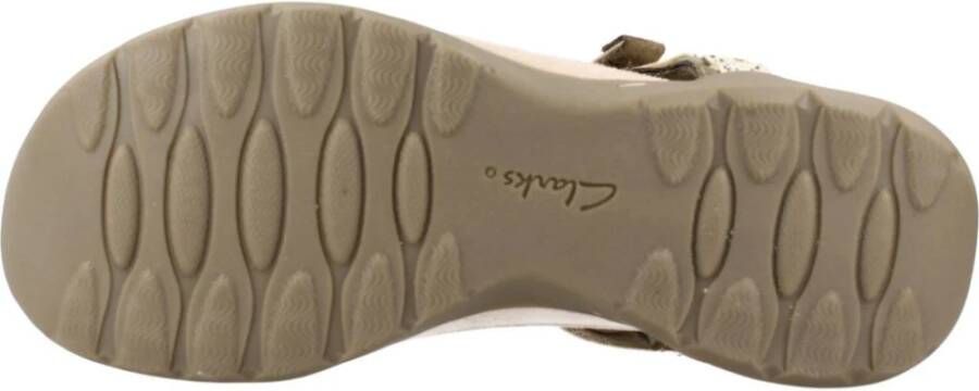 Clarks Stijlvolle Platte Sandalen voor Vrouwen Green Dames