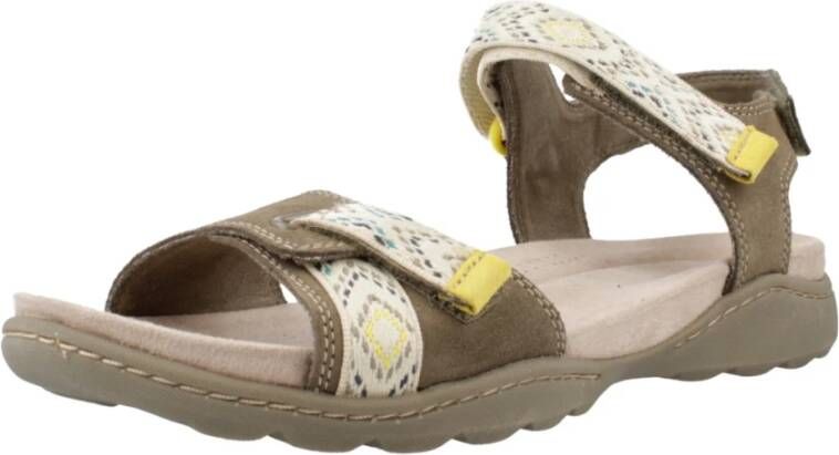 Clarks Flat Sandals Green Dames