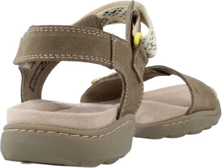 Clarks Flat Sandals Green Dames