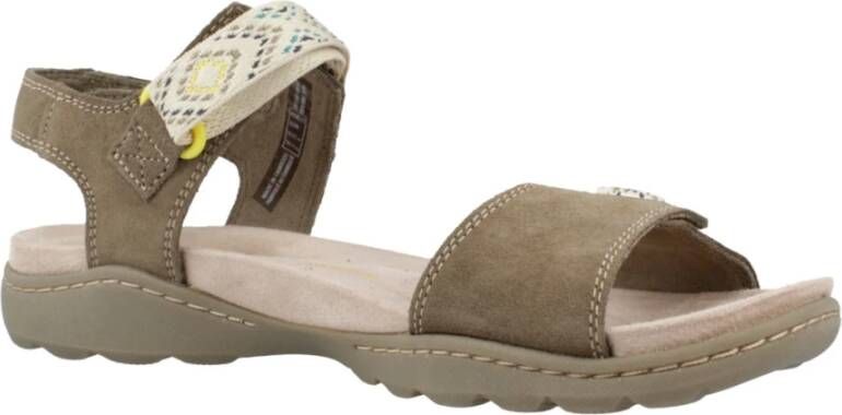 Clarks Stijlvolle platte sandalen voor vrouwen Green Dames