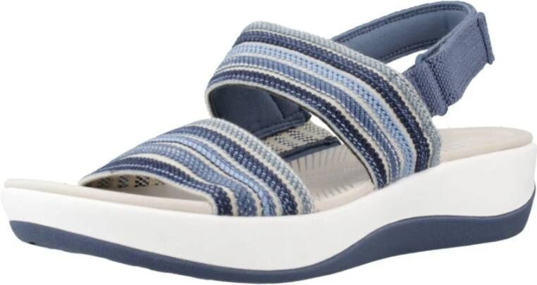 Clarks Stijlvolle Platte Sandalen voor Vrouwen Blue Dames