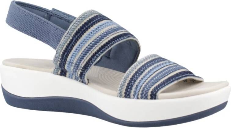 Clarks Stijlvolle Platte Sandalen voor Vrouwen Blue Dames