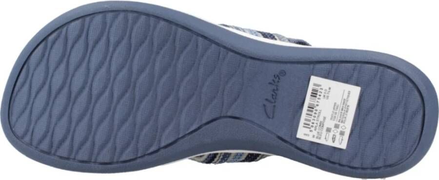 Clarks Stijlvolle Platte Sandalen voor Vrouwen Blue Dames